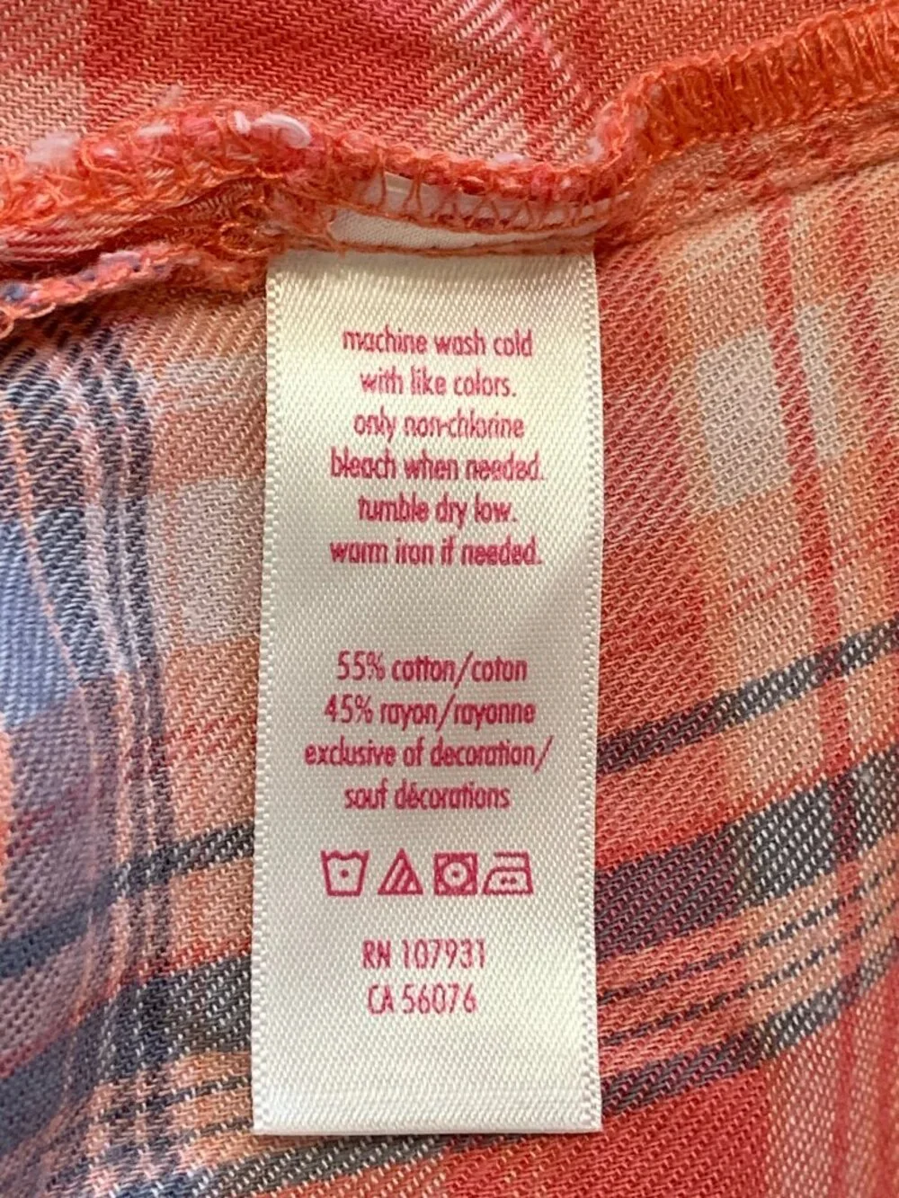 Justice Girls Long Sleeves Plaid Shirt Button Down Embroidered Size 8